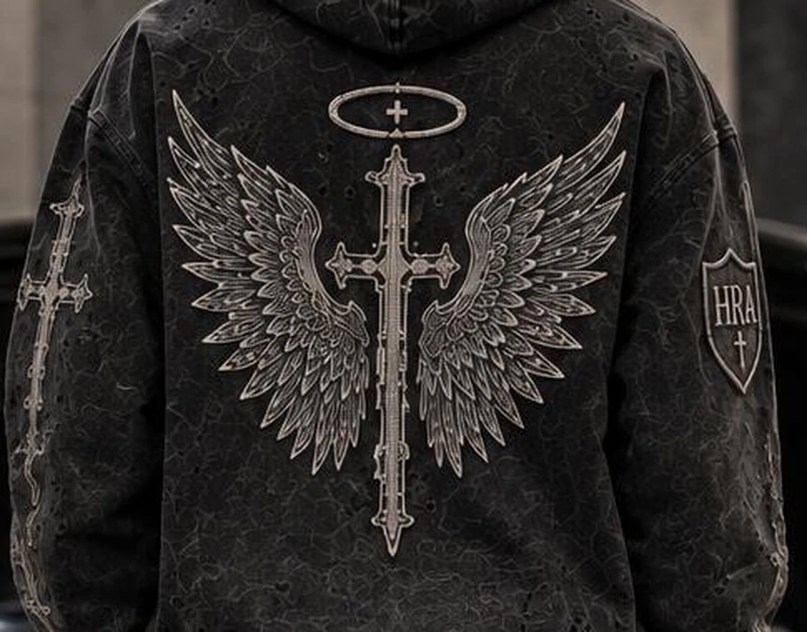 Embroidered HRA wing artwork