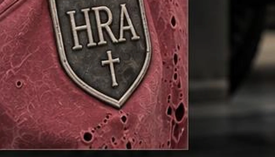Distressed HRA shield patch detail